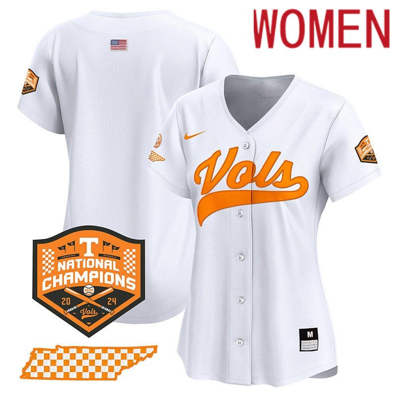 Women Tennessee Volunteers Blank White 2024 Nike Champions Vapor Premier Limited NCAA Jersey->women nfl jersey->Women Jersey